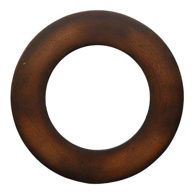 Circular Dark Wood Frame for Picture or Mirror For Sale