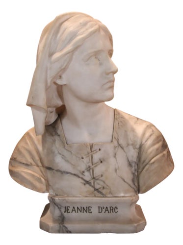 After Bessi, Bust of Joan of Arc, 19th Century, Alabaster & Marble