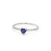 Gemstone Natural 0.25 cts blue sapphire heart & 0.14 cts diamond ring in 18k gold For Sale - Image 7 of 18