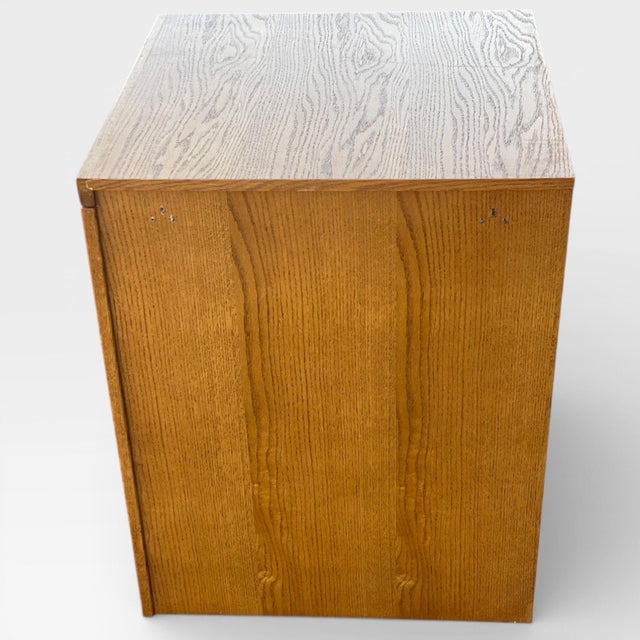 Late 20th Century Late 20th Century Solid Oak Media Cabinet With Pull-Out Shelf For Sale - Image 5 of 17