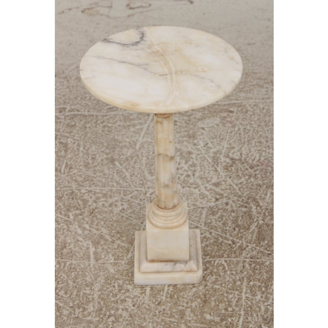 Neoclassical Antique Italian Neoclassical Marble Column Pedestal Table For Sale - Image 3 of 13