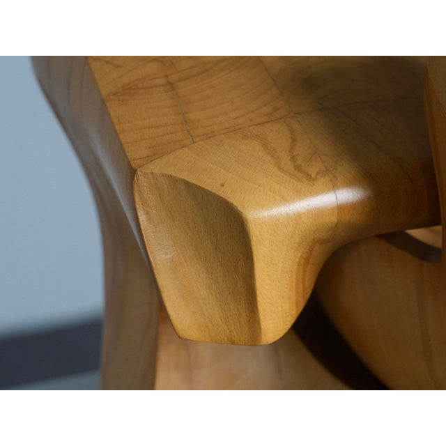 Beige Joop Van Bergen, Interlocking Abstract, 1980s, Elm For Sale - Image 8 of 10