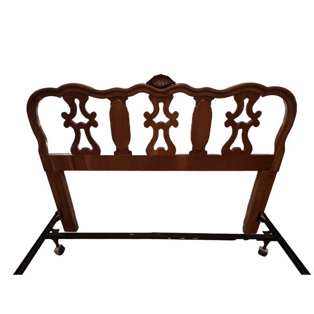 An elegant vintage queen bed frame by Bernhardt, dating to circa 1960s–1970s and designed in the timeless French...
