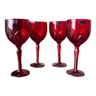 Set of 4 - Marquis by Waterford Brookside Red All Purpose Wine Glassware, Goblets For Sale
