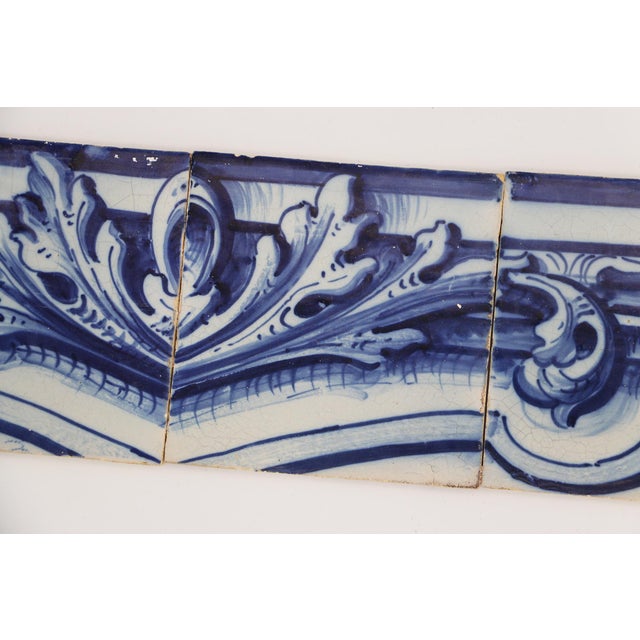 19th Century 19th Century Set of Four Portuguese Tiles With a Baroque Border Motif For Sale - Image 5 of 12