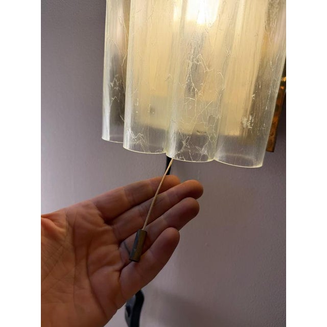 Wall Lamp in Frosted Glass and Brass from Doria, 1960s For Sale - Image 4 of 11