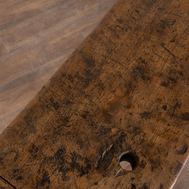 Wood 19th Century Rustic Carpenter's Workbench Console Table From France For Sale - Image 7 of 18