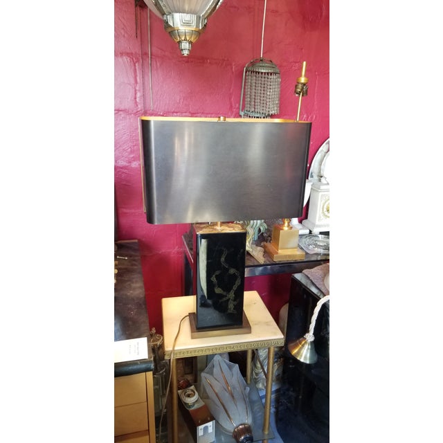 Modern Bespoke Lacquer and Brass Table Lamp For Sale - Image 3 of 5