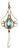 Vintage 10k Yellow Gold Aqua & Pearl Drop Pendant For Sale