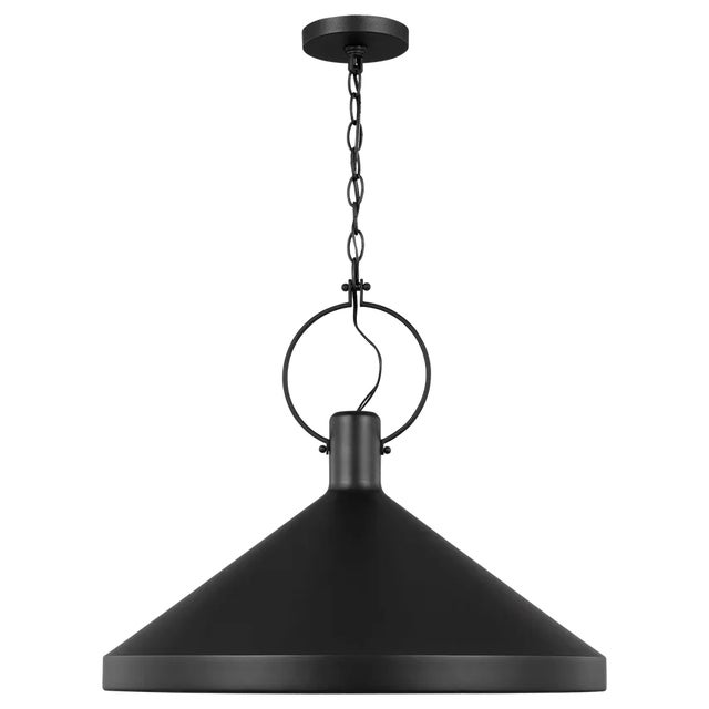 Transitional Suzanne Kasler By Visual Comfort Studio Lyon Large 1-Light Pendant in Midnight Black For Sale - Image 3 of 3