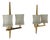 Double Wall Lights in Brass and Molded Glass from Maison Arlus, France, 1950, Set of 2 For Sale