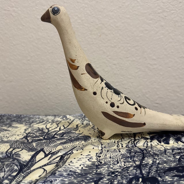 Ceramic Mexican Tonala Pottery Bird, a Type of Folk Art Figurine From Mexico For Sale - Image 7 of 9