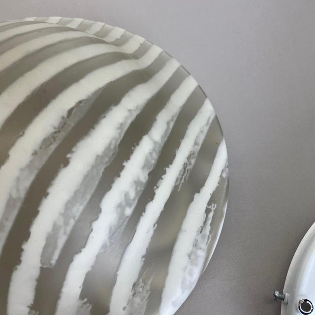Zebra Glass Flushmount Wall Light attributed to Peill & Putzler, Germany, 1980s For Sale - Image 14 of 18