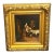 19th Century Biedermeier Genre Painting “The Surprise" Oil on Tin Original Frame For Sale