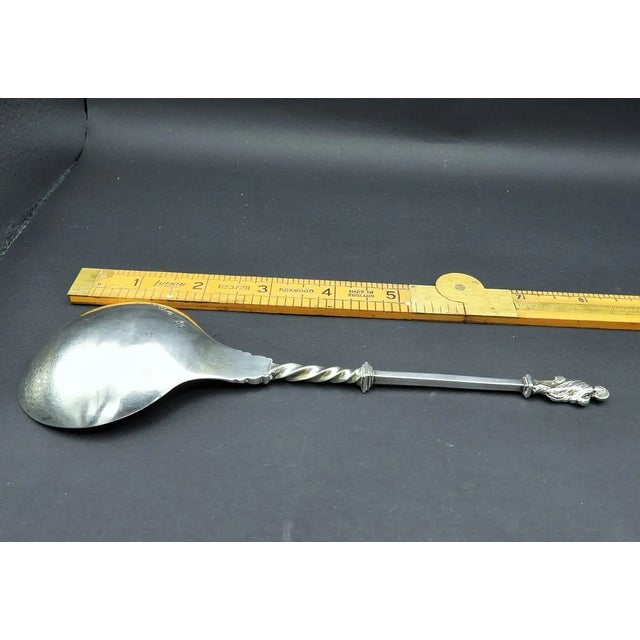 Metal Antique Sterling Silver Apostle St John Serving Spoon J Aldwinckle & Thomas Slader, 1893 For Sale - Image 7 of 9