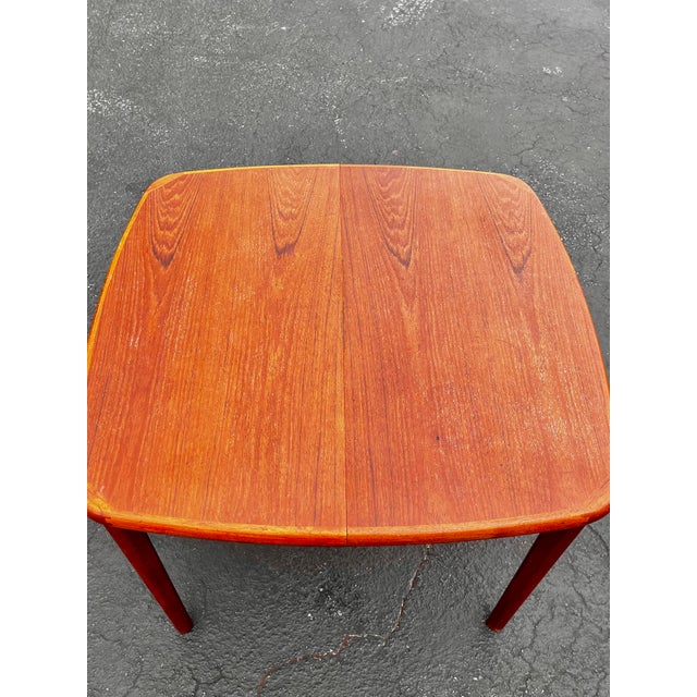 Brown Mid Century Modern Danish Teak Extendable Dining Table With Butterfly Self-Storing Leaf For Sale - Image 8 of 12