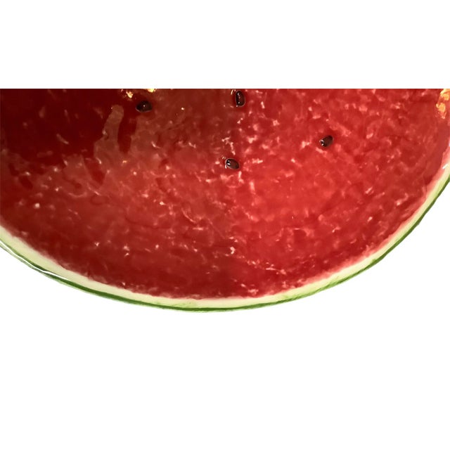 Green Bordallo Pinheiro Charger Plate Watermelon Ceramic Large Tray Serving Salad Red Green 12 Inch For Sale - Image 8 of 17