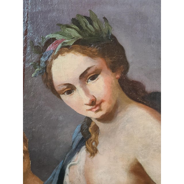 Portraiture Antique Mythological Oil Painting Portrait of a Goddess For Sale - Image 3 of 14