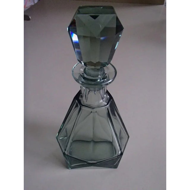 Art Deco Blue Green Carafe, 1930s, in Flawless conditions. Designed 1920 to 1949