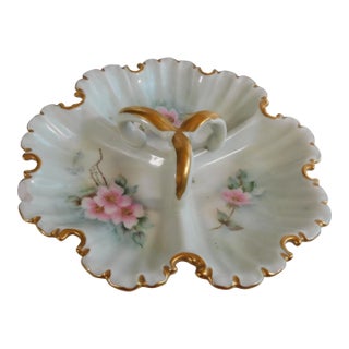 1970s Signed Pale Green Three Section Dish For Sale