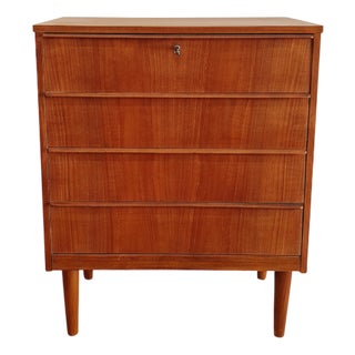 Vintage Danish Teak Chest of 4 Drawers, 1950s For Sale