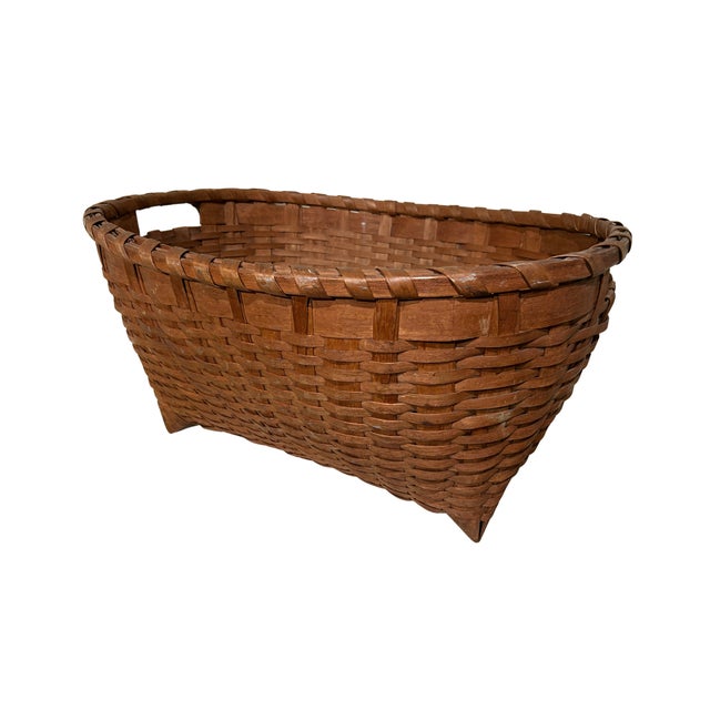 Oversize Antique Splint Basket For Sale - Image 4 of 8