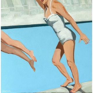 "Synchronize With a Smile" Original Modern Oil Painting, by Jennifer Hohlfelder For Sale