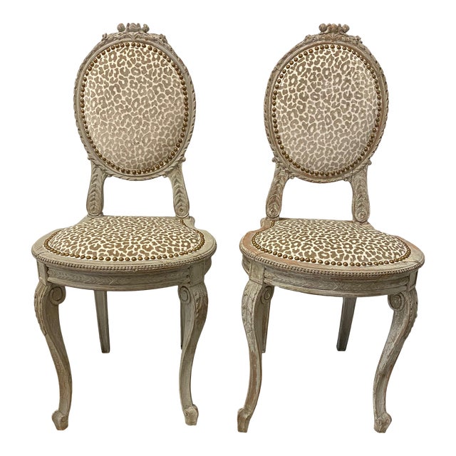 Antique French Country Petite Side Chairs - a Pair For Sale