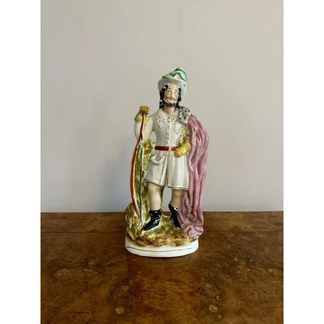 Large Antique Victorian Robin Hood Staffordshire Figure, 1880s For Sale - Image 4 of 8