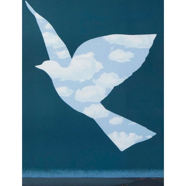 Traditional Newly Framed and Matted Rene Magritte’s ‘L’oiseau De Ciel’ (The Sky Bird) Numbered Limited Edition Lithograph 156/275 For Sale - Image 3 of 7