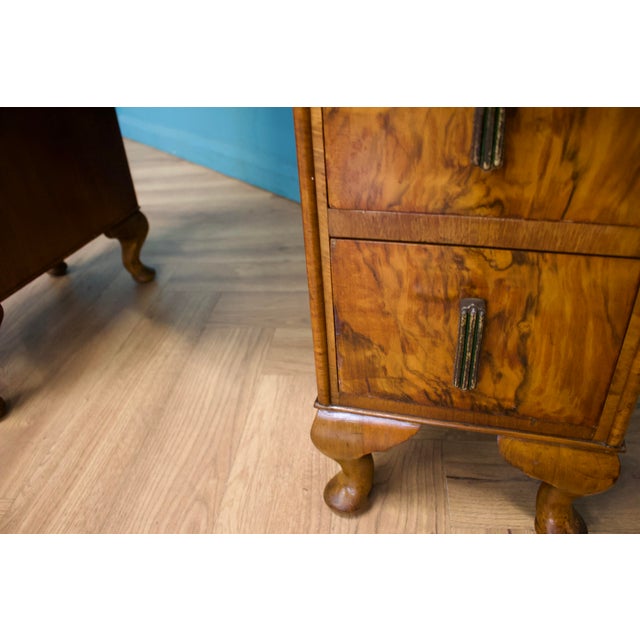 Art Deco Walnut and Walnut Veneer Dressing Table, 1930s For Sale - Image 11 of 12