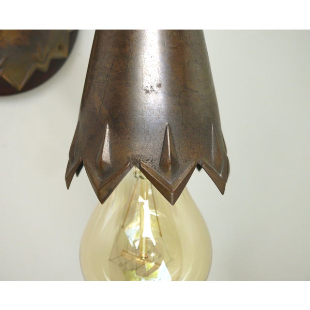 Art Nouveau Brass Wall Lights in the style of Dagobert Peche, Austria, 1890s, Set of 2 For Sale - Image 18 of 18