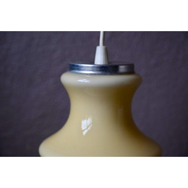Bohemian Cream-Colored Opaline Glass Pendant Light, 1960s For Sale - Image 10 of 18