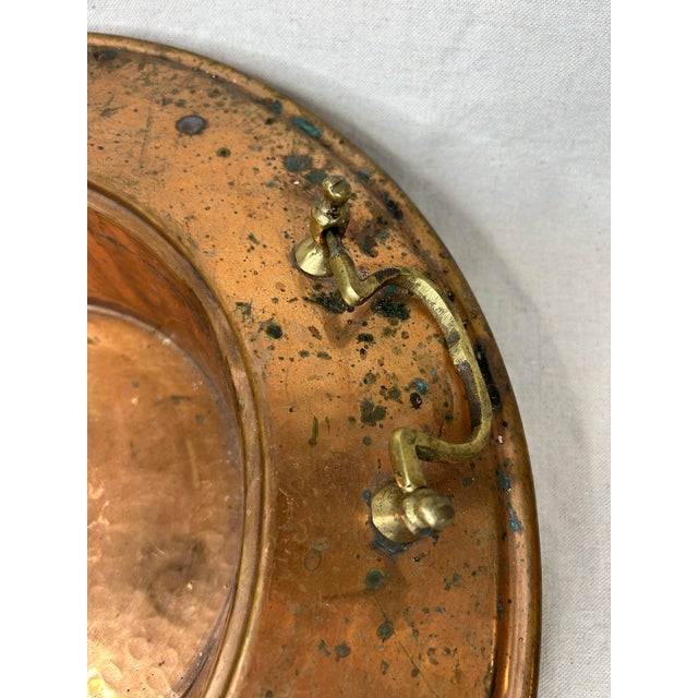 Copper Bowl Handmade Vintage Large With Detail and Handles 17.5" Diameter For Sale - Image 9 of 10