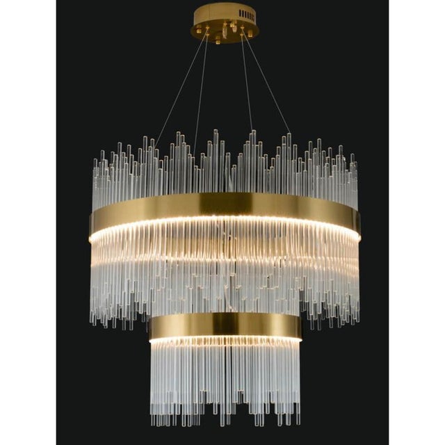 Collection Spiga Chandelier in Metal and Glass by Jago For Sale - Image 6 of 15