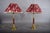 Brass and Wood Table Lamps with Pleated Floral Shades, 1970s, Set of 2 For Sale - Image 10 of 12