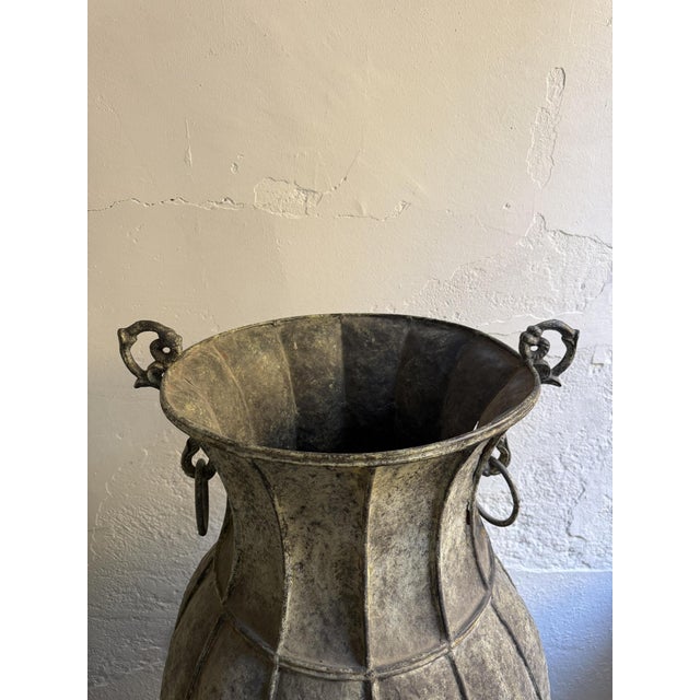 Metal Ornamental Copper Amphora Vases, 20th Century, Set of 2 For Sale - Image 7 of 18