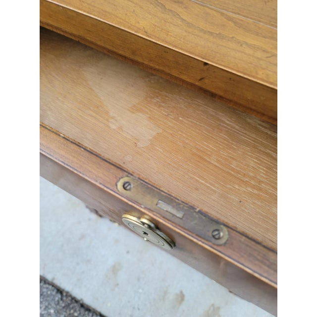 Mid 20th Century Baker Furniture French Empire Style Cherry Wood Highboy Dresser For Sale - Image 10 of 12