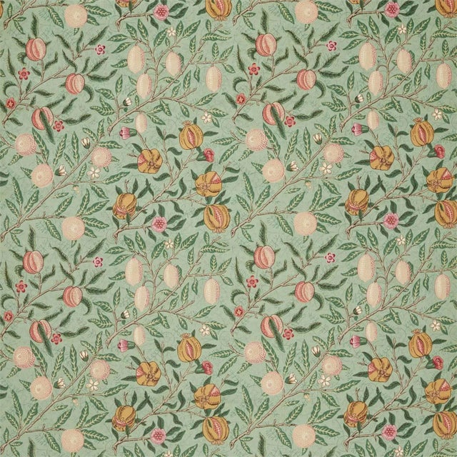 Morris & Co Fruit Velvet Fabric in Privet/Thyme For Sale