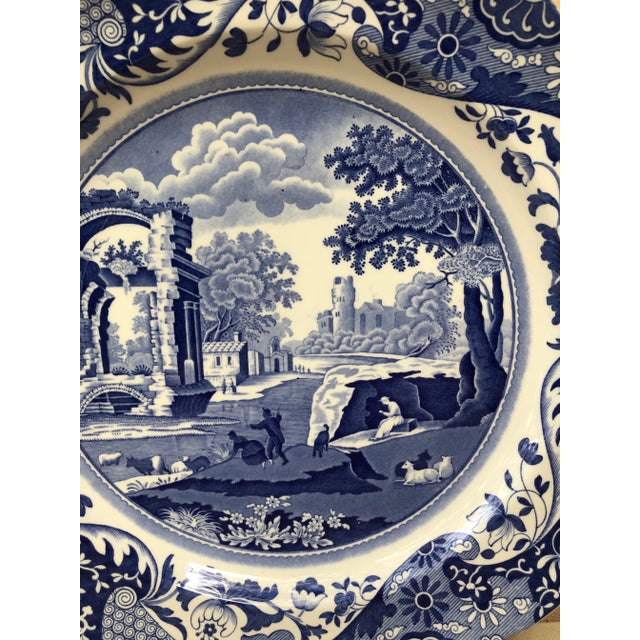 Victorian C.1920 Blue & White Spode Italian Dinner Plate Copeland For Sale - Image 3 of 5