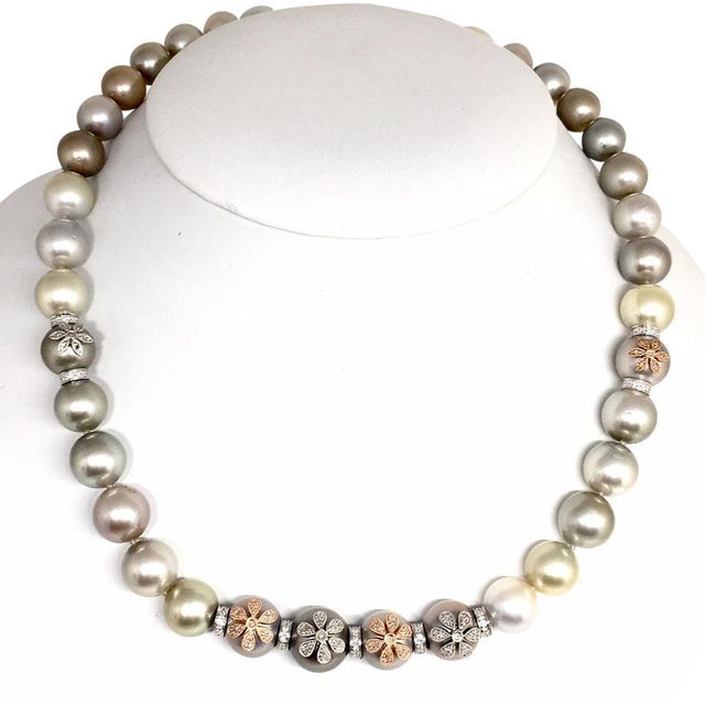 Diamond South Sea Pearl Necklace Certified For Sale - Image 9 of 9