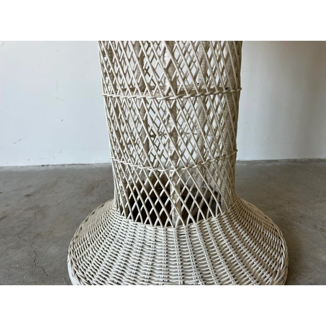 Vintage Woven Wicker Dining Table Base For Sale In Miami - Image 6 of 13