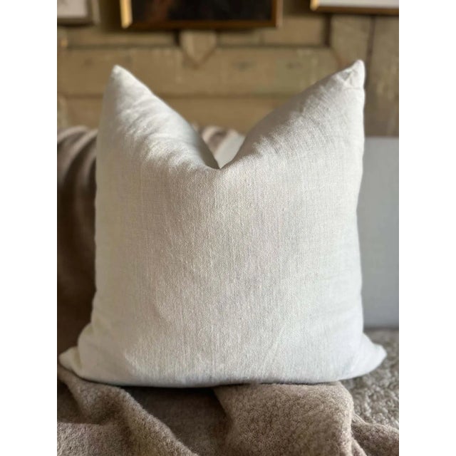 Linen Zak + Fox Linen Pillow With Down Insert For Sale - Image 8 of 8