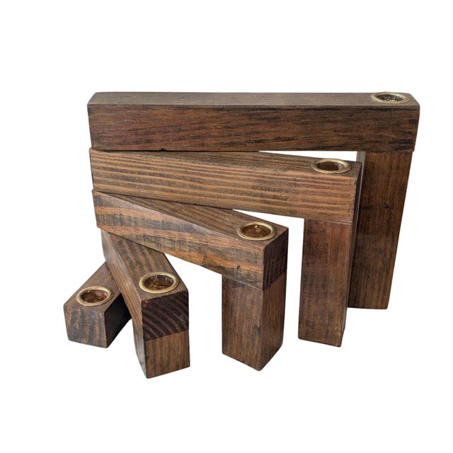 Mid Century Modern Wooden Articulating Candle Holder For Sale - Image 9 of 15