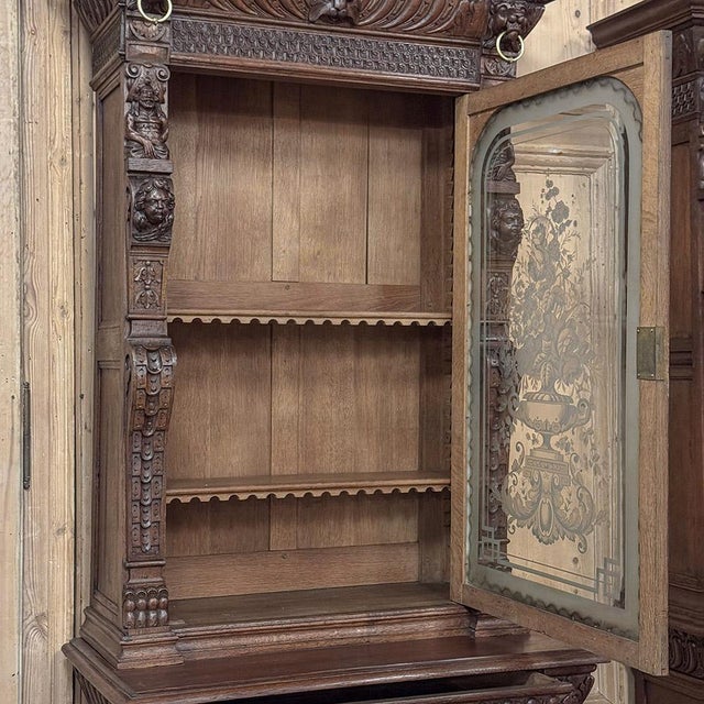 Pair 19th Century Flemish Bookcases With Etched Glass For Sale - Image 17 of 18