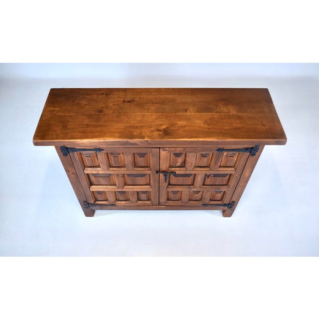 Spanish Baroque Style Tuscan Two Door Cabinet Console For Sale - Image 4 of 14