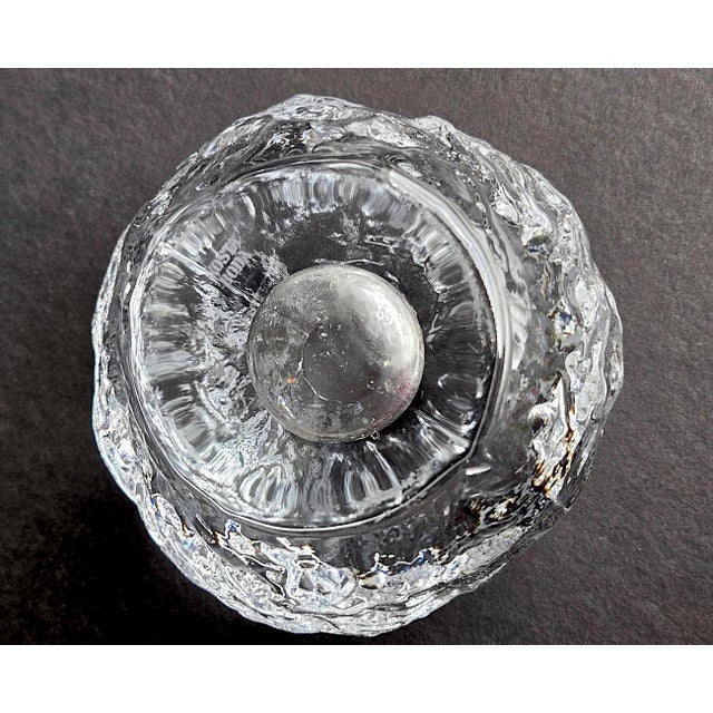 Glass 1970s Kosta Boda Large Snowball Crystal Candle Holder Designed by Ann Wolff For Sale - Image 7 of 10