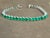 30 Ct Natural Heart Shape Emerald Cocktail Tennis Bracelet 14 Kt White Gold 7" For Sale - Image 4 of 8