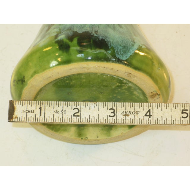 Green Mid 20th Century Vase Drip Glaze Pottery Blue & Green Retro Mid Century Modern For Sale - Image 8 of 13