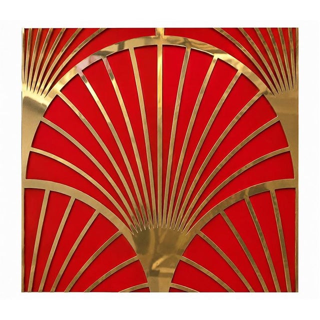 Red Glass Panel, 1980s For Sale - Image 4 of 4
